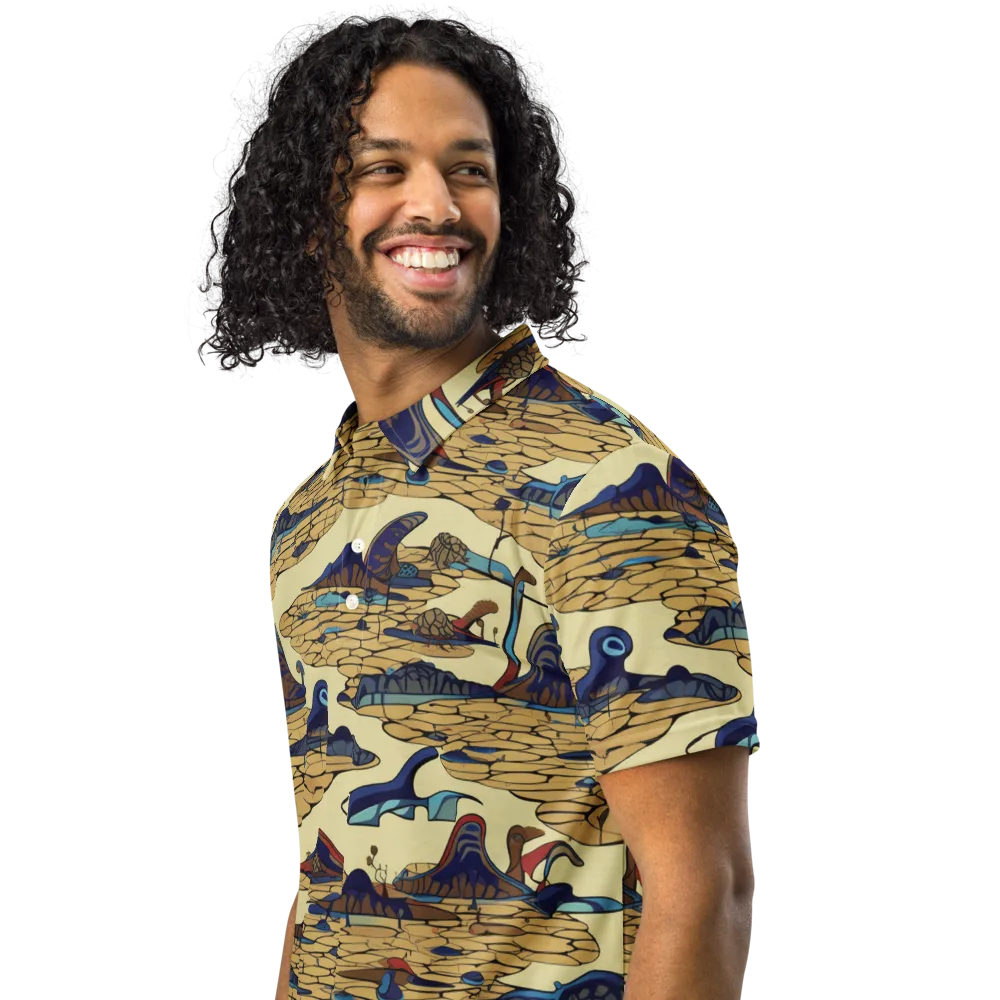 Fossil Lagoon on Men's Slim Fit Polo Shirt — Left Front