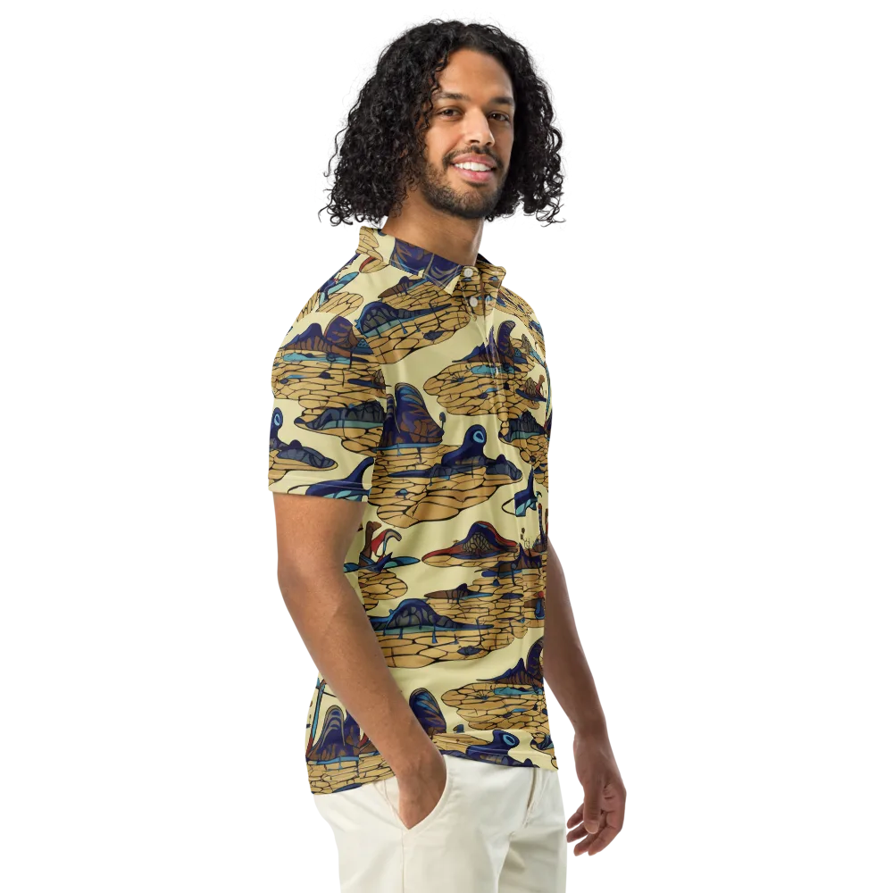 Fossil Lagoon on Men's Slim Fit Polo Shirt — Right Front