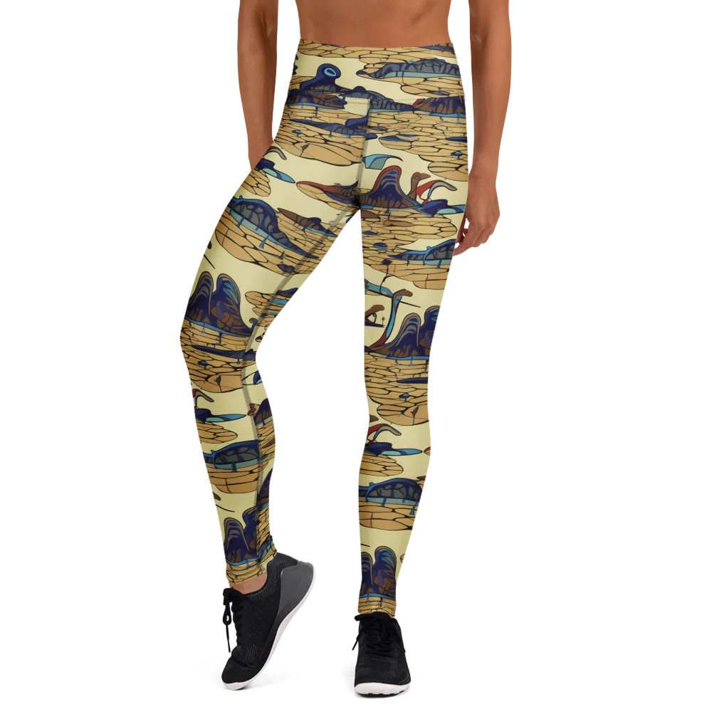 Fossil Lagoon on Yoga Leggings — Front
