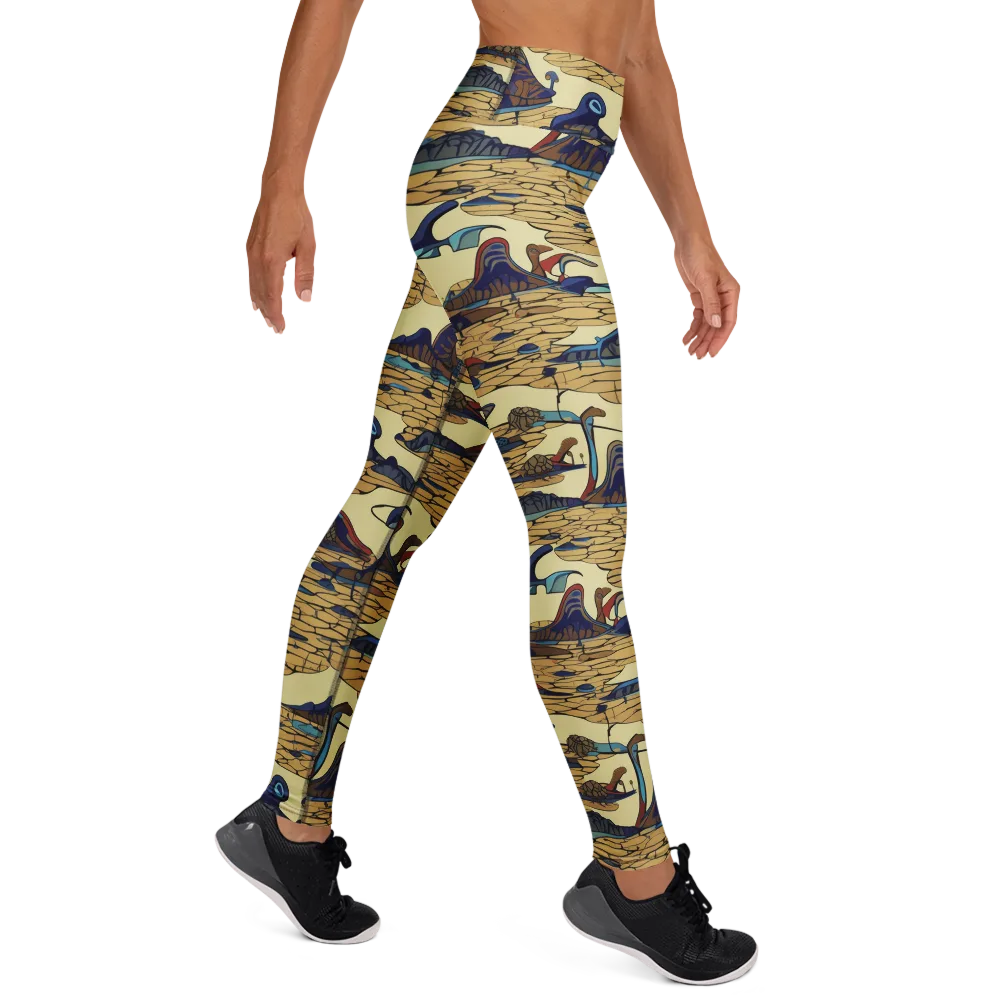 Fossil Lagoon on Yoga Leggings — Right
