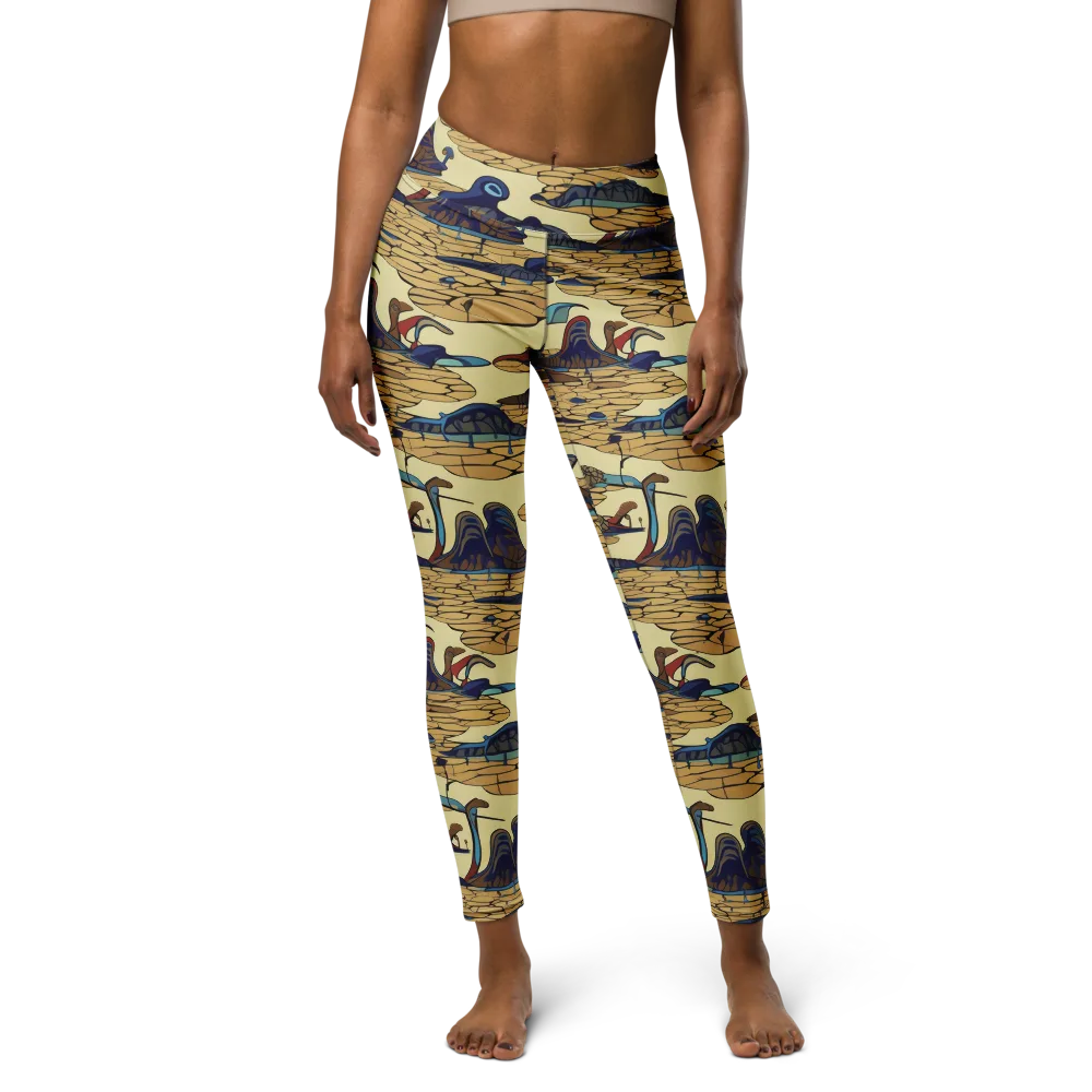 Fossil Lagoon on Yoga Leggings — Front