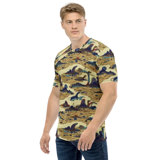 Fossil Lagoon on a Men's Crew Neck T-Shirt