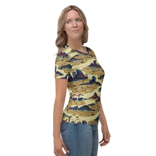 Fossil Lagoon on a Women's Crew Neck T-Shirt