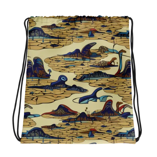 Fossil Lagoon on a Drawstring Bag