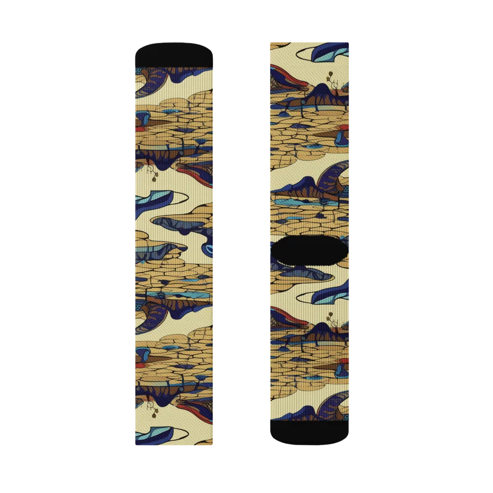 Fossil Lagoon on Socks — Right Sock