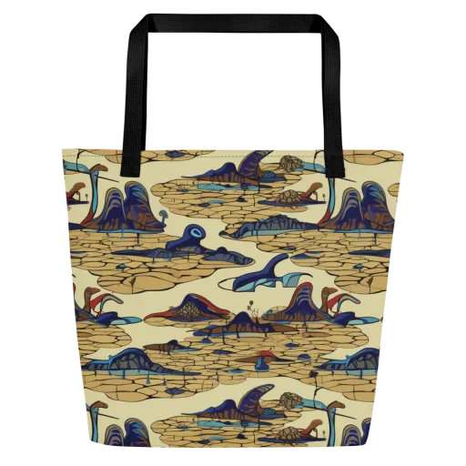 Fossil Lagoon on a Large Tote Bag W/ Pocket