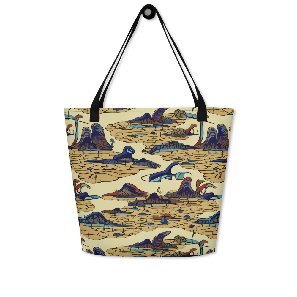Fossil Lagoon on Large Tote Bag W/ Pocket — Front