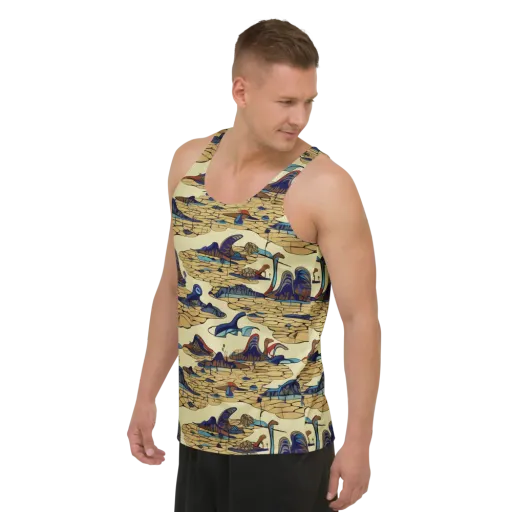 Fossil Lagoon on a Men's Tank Top