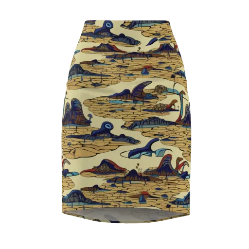 Fossil Lagoon on a Pencil Skirt