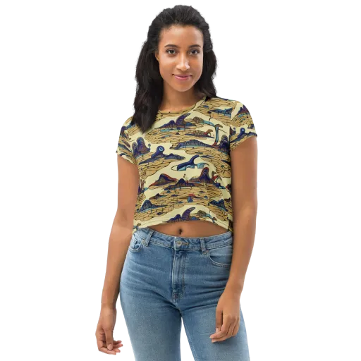 Fossil Lagoon on a Crop Tee