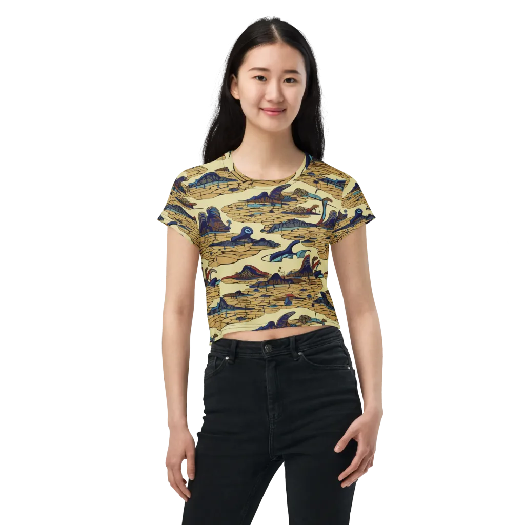 Fossil Lagoon on Crop Tee — Front