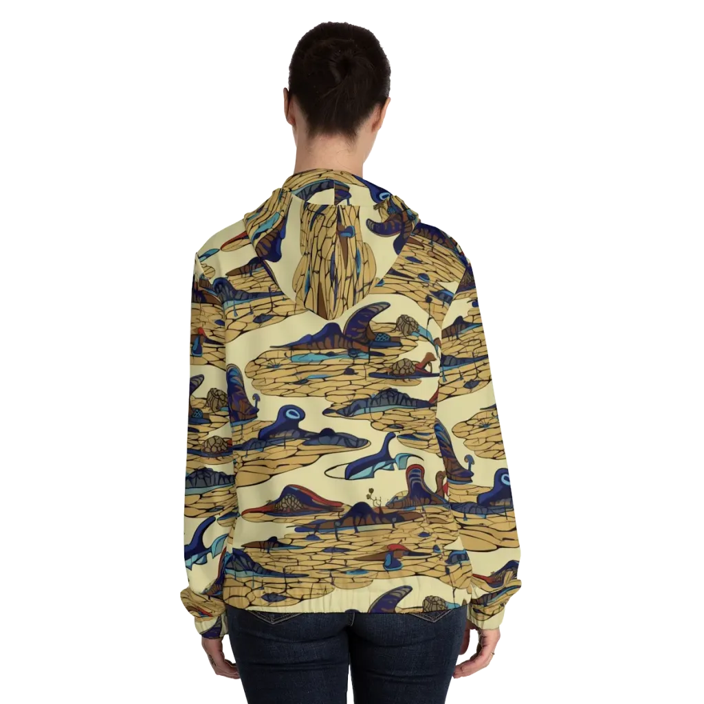 Fossil Lagoon on Women's Full-Zip Hoodie — Back On Person