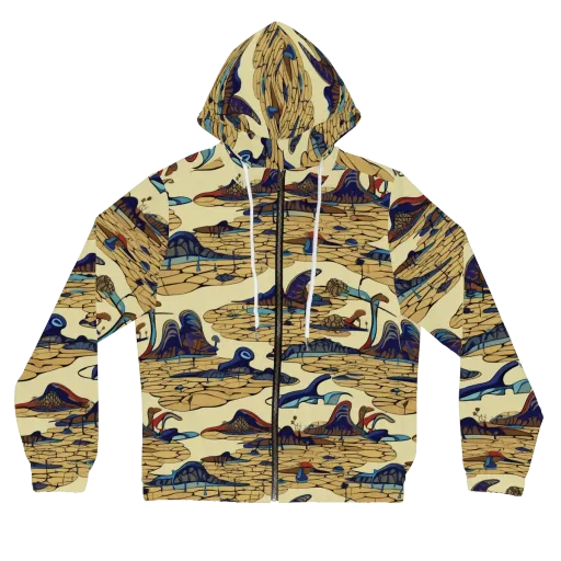Fossil Lagoon on a Women's Full-Zip Hoodie