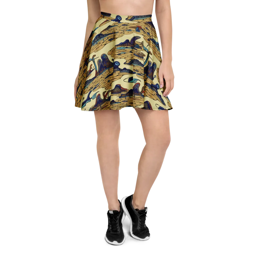 Fossil Lagoon on Skater Skirt — Front