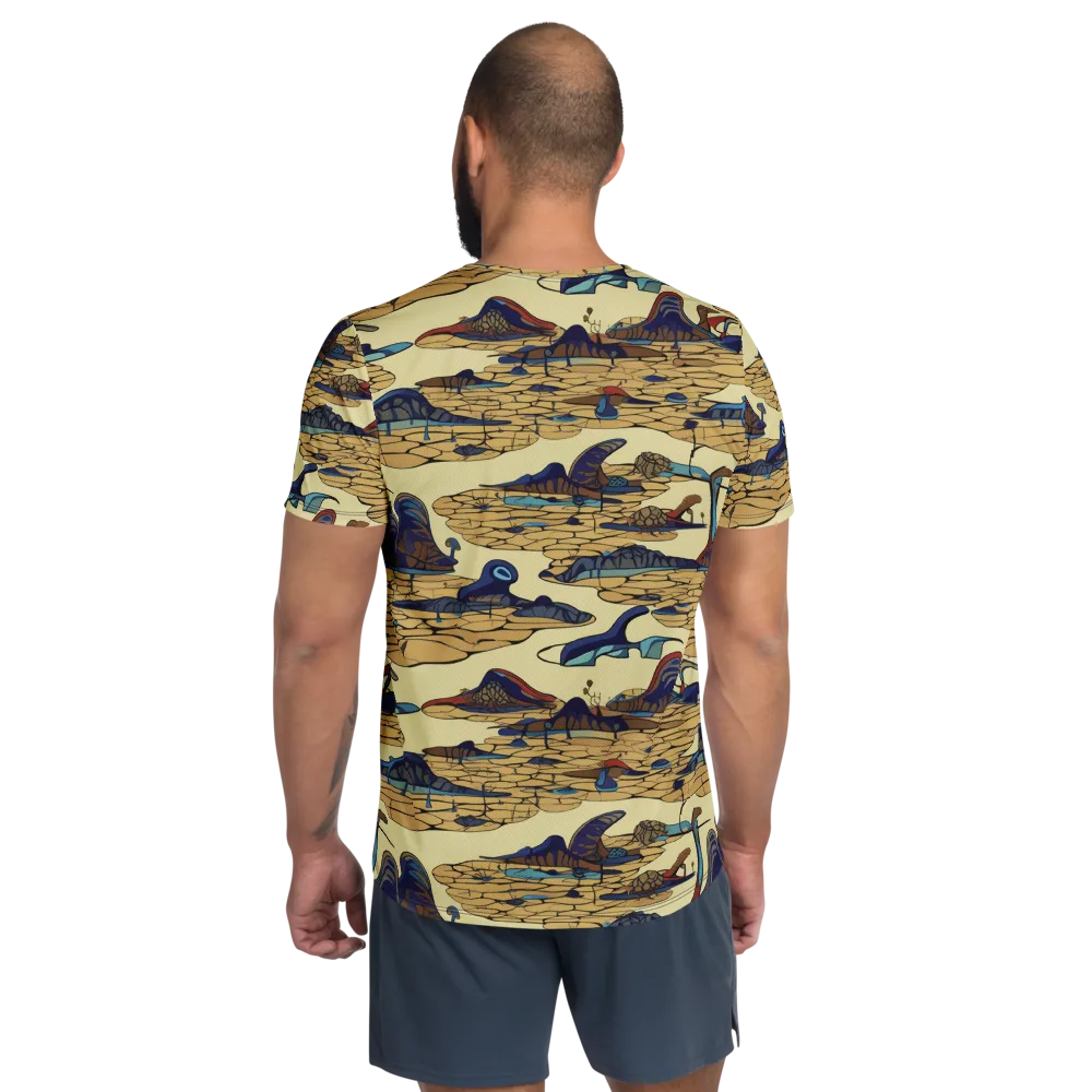 Fossil Lagoon on Men's Athletic T-Shirt — Back