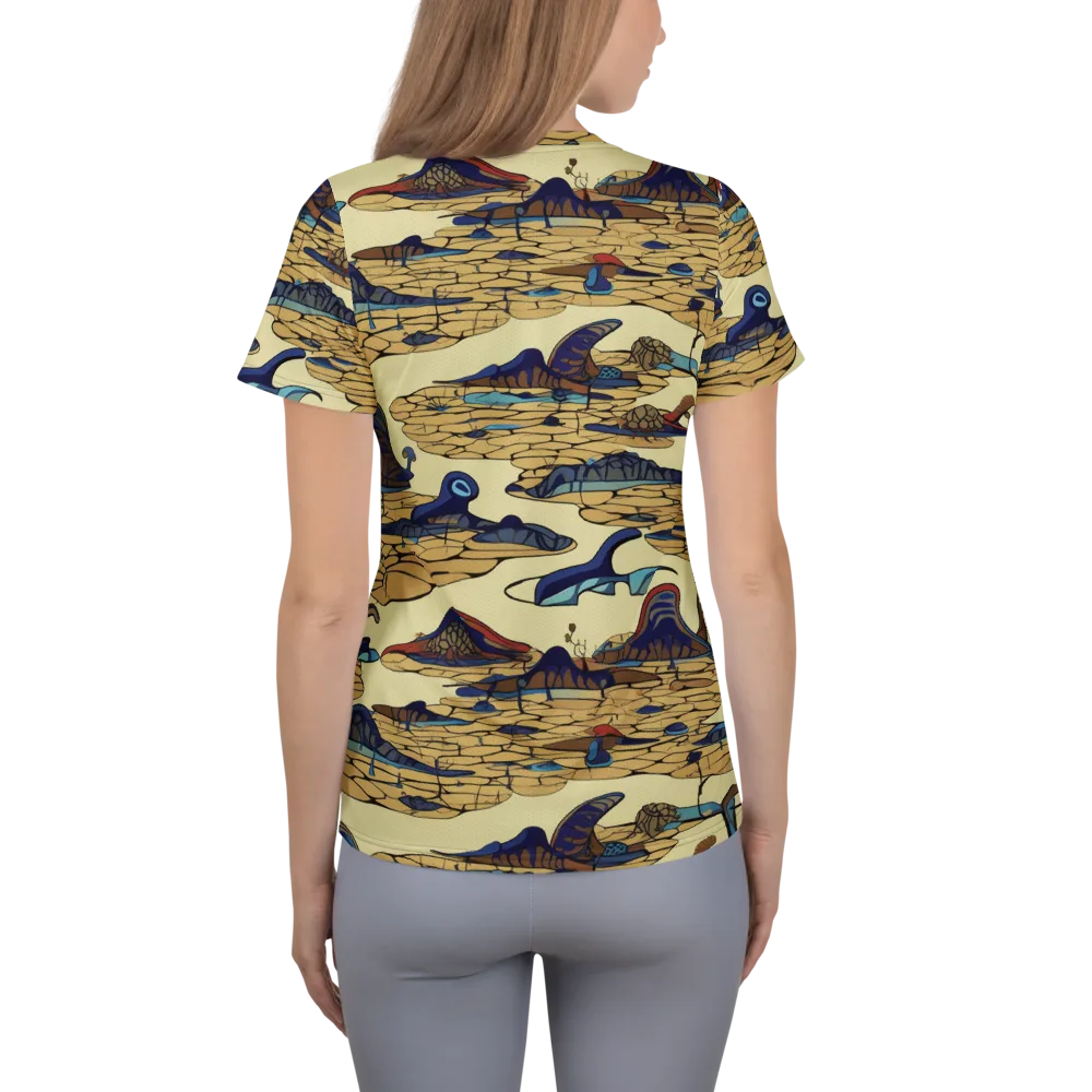 Fossil Lagoon on Women's Athletic T-Shirt — Back