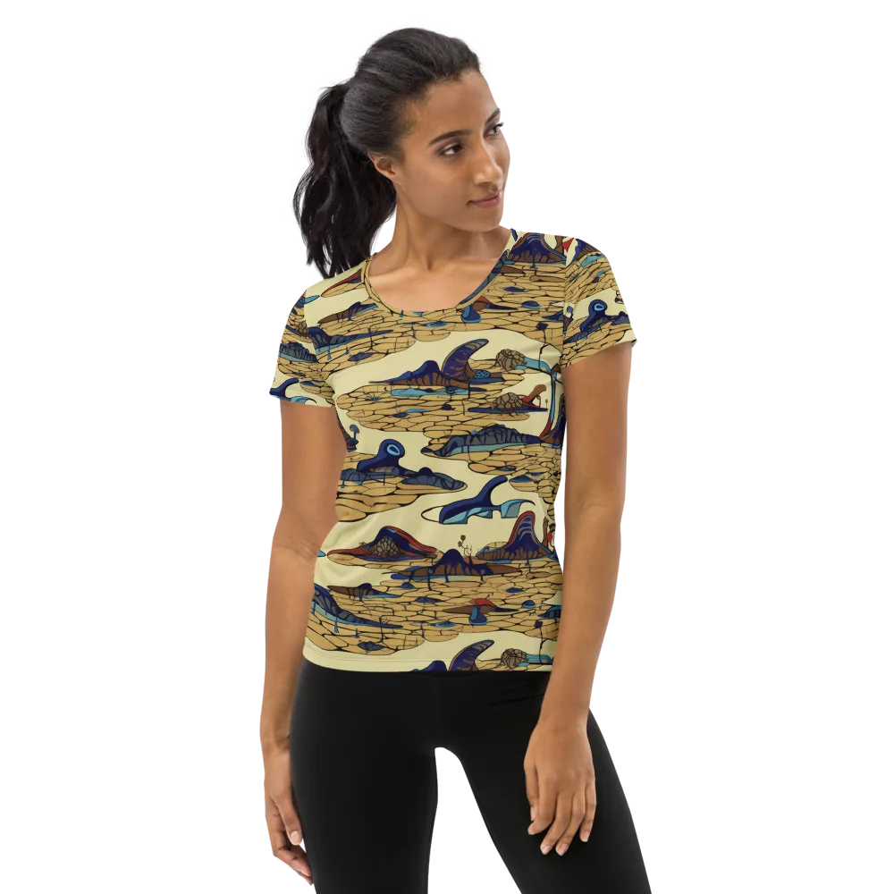 Fossil Lagoon on Women's Athletic T-Shirt — Front
