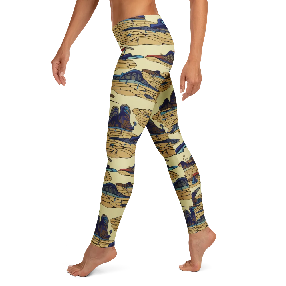 Fossil Lagoon on Leggings — Left