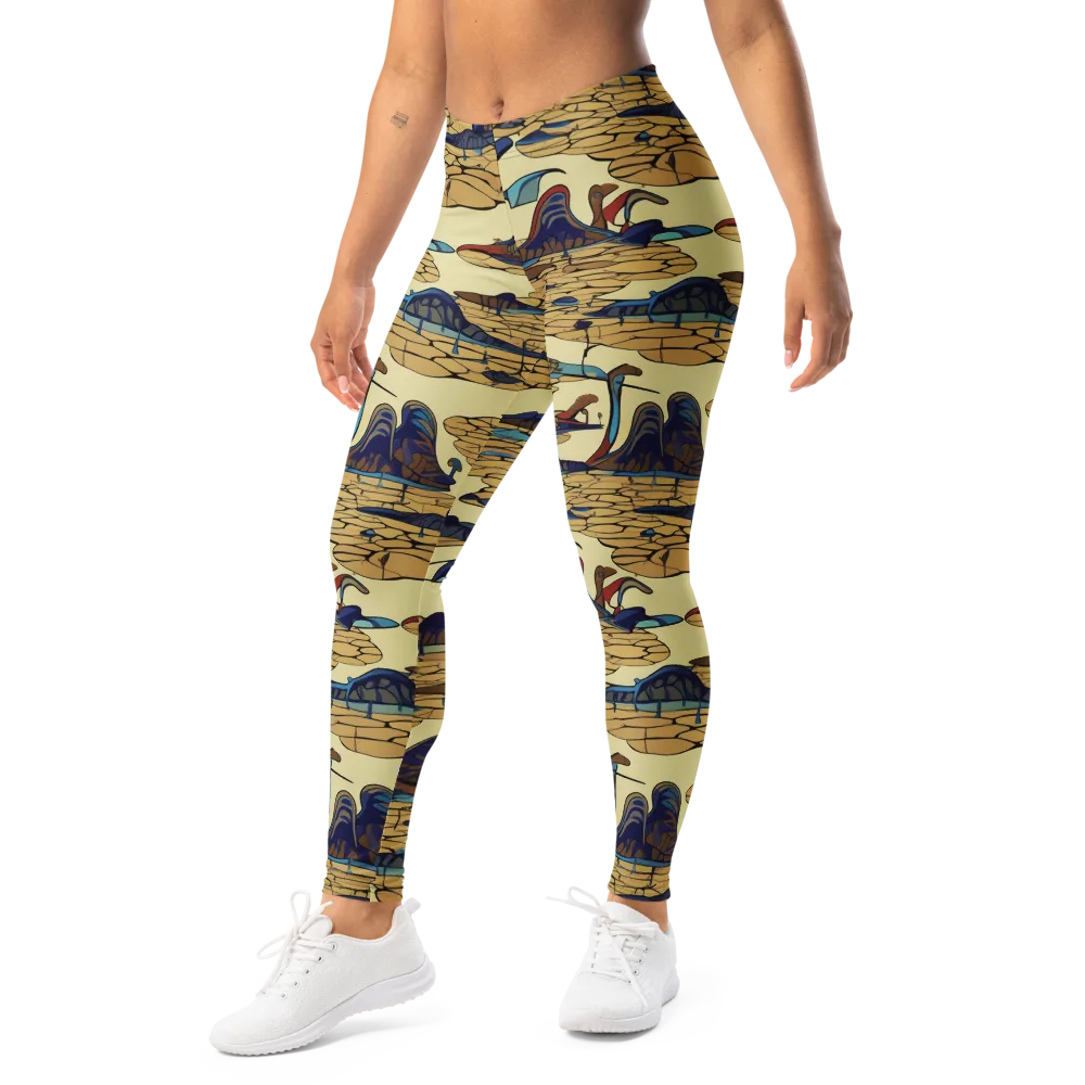 Fossil Lagoon on Leggings — Left Front