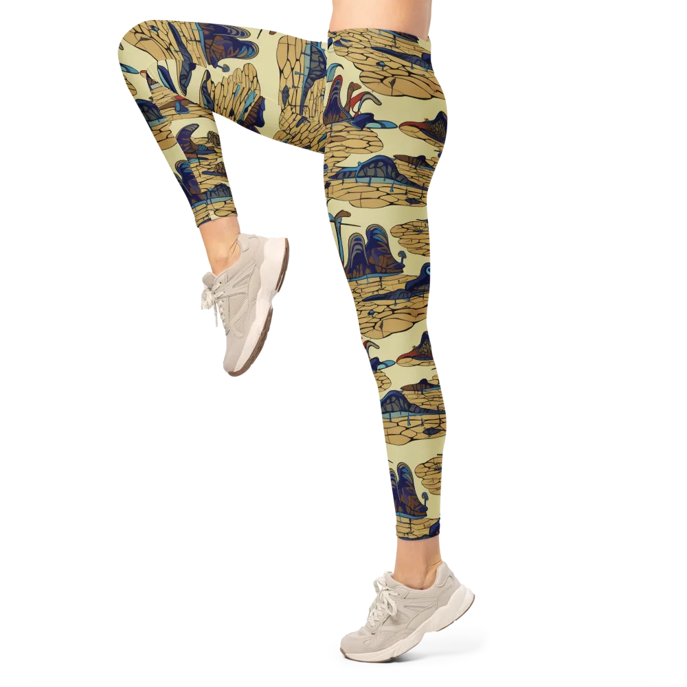 Fossil Lagoon on Leggings — Left