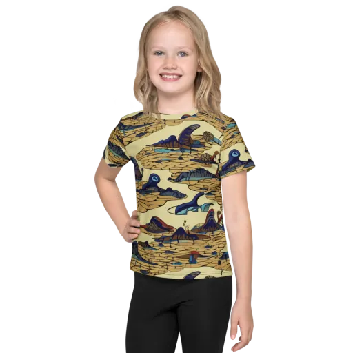 Fossil Lagoon on a Kids Crew Neck T-Shirt