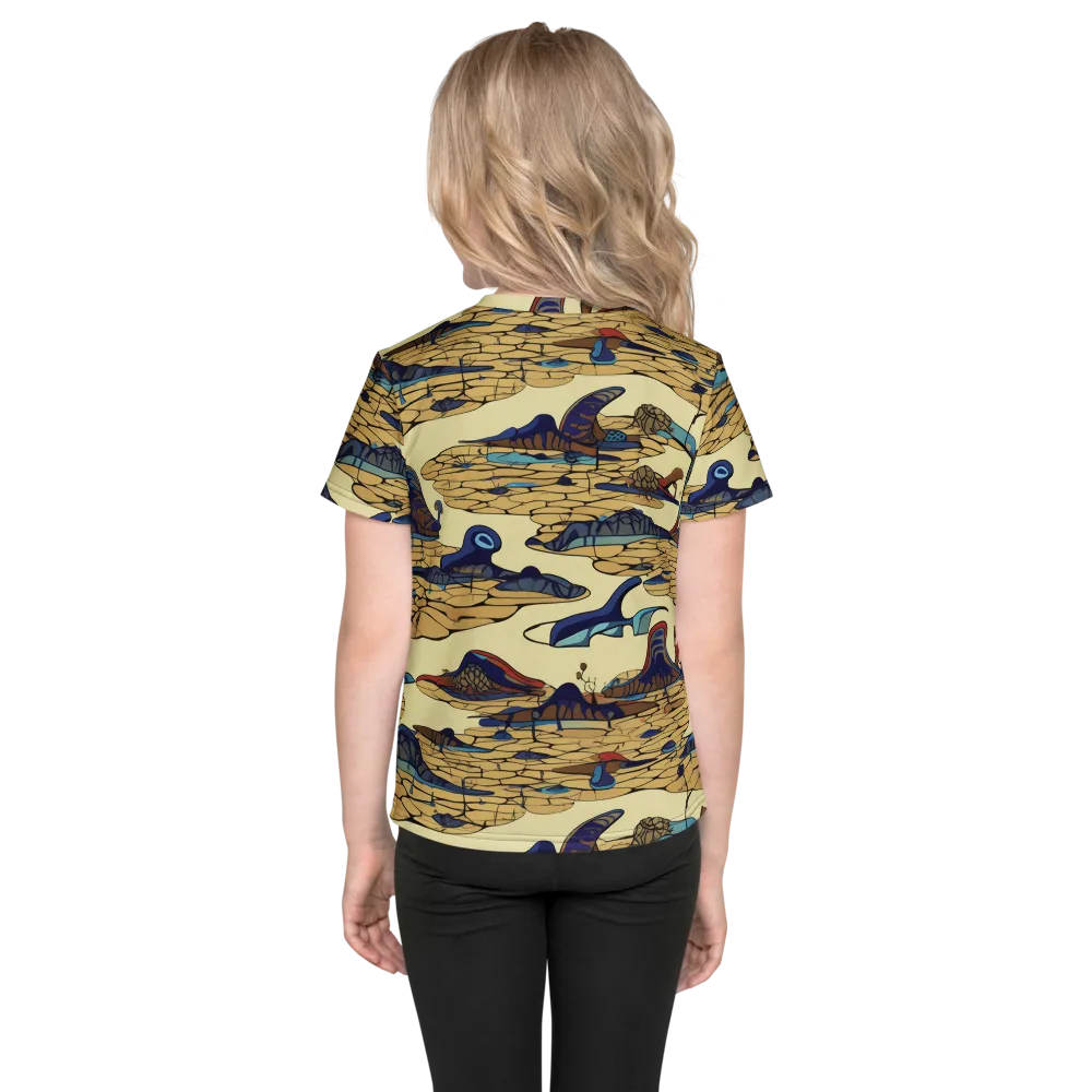 Fossil Lagoon on Kids Crew Neck T-Shirt — Back