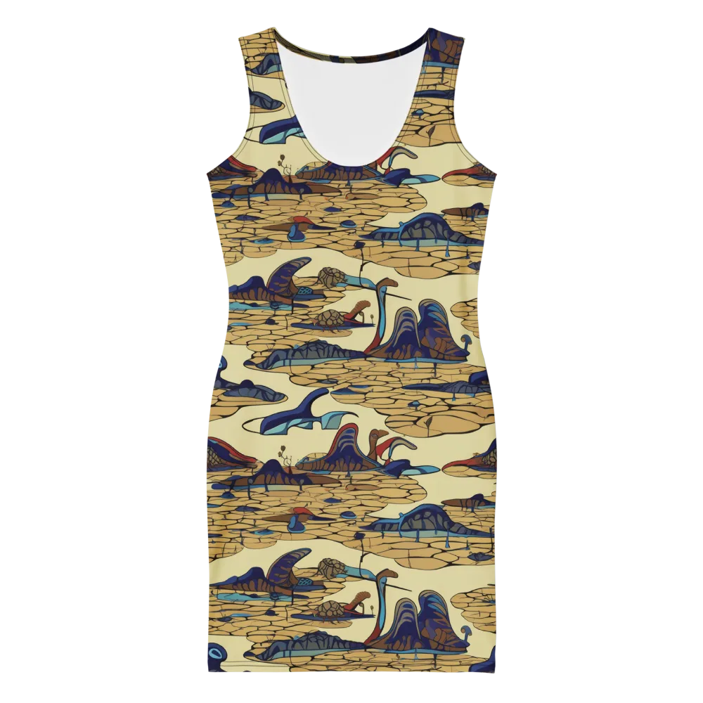 Fossil Lagoon on Bodycon Dress — Front