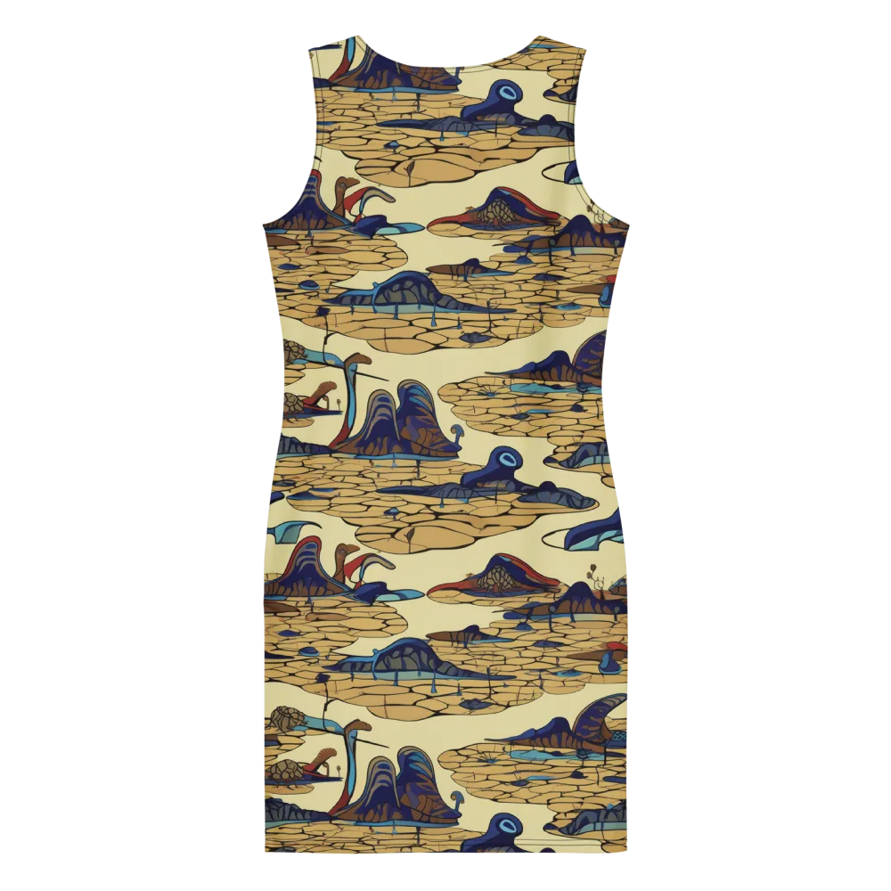 Fossil Lagoon on Bodycon Dress — Back