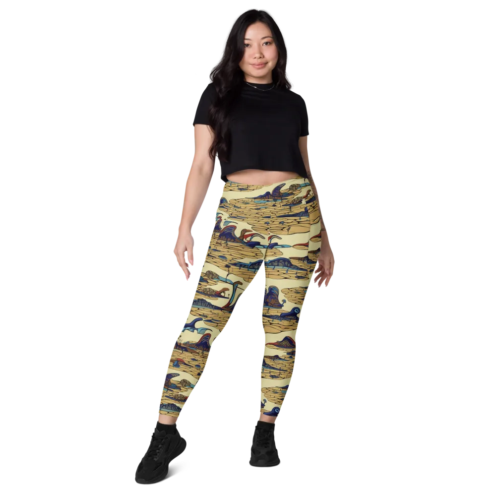 Fossil Lagoon on Leggings with Pockets — Front