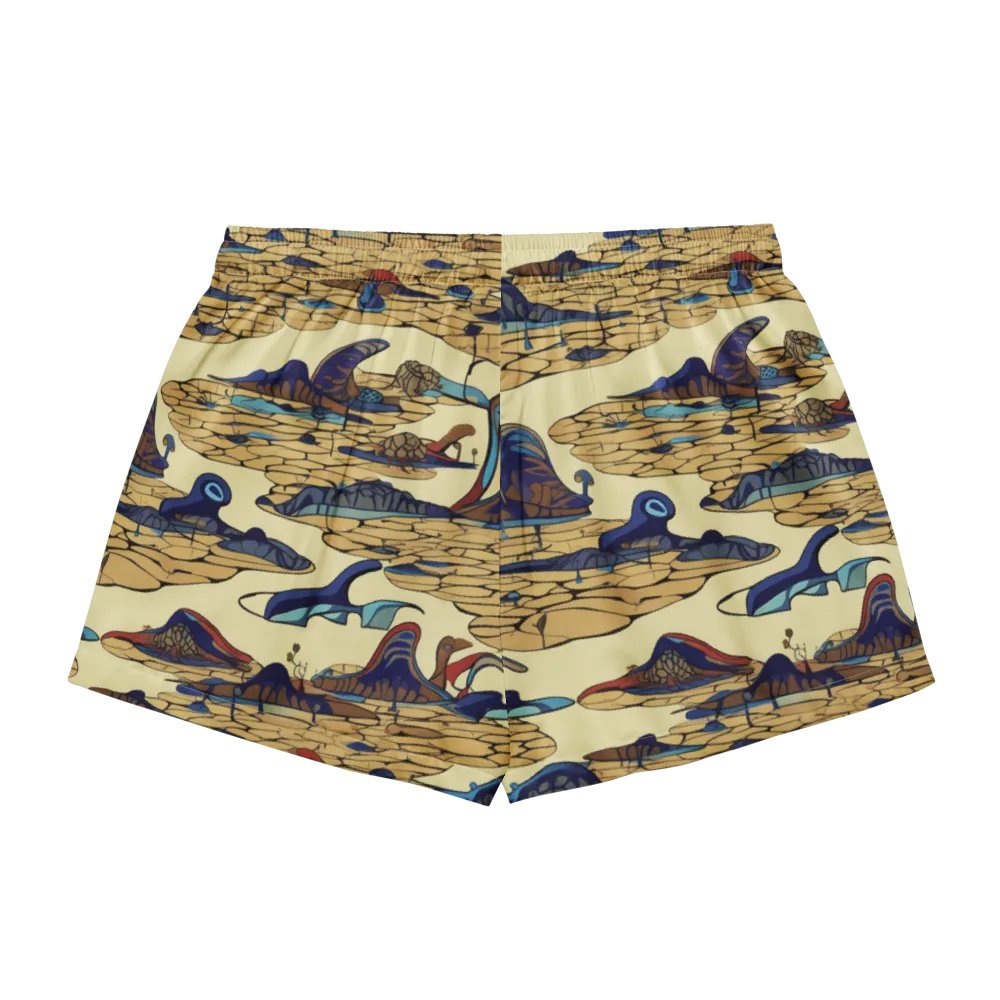 Fossil Lagoon on Women's Pajama Shorts — Back
