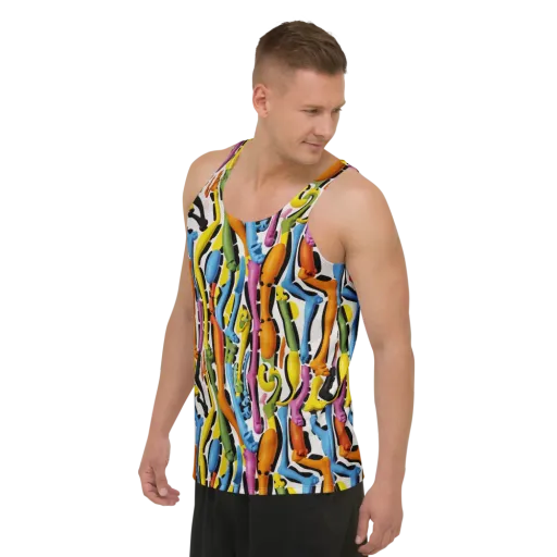 Chromatic Limbo on a Men's Tank Top
