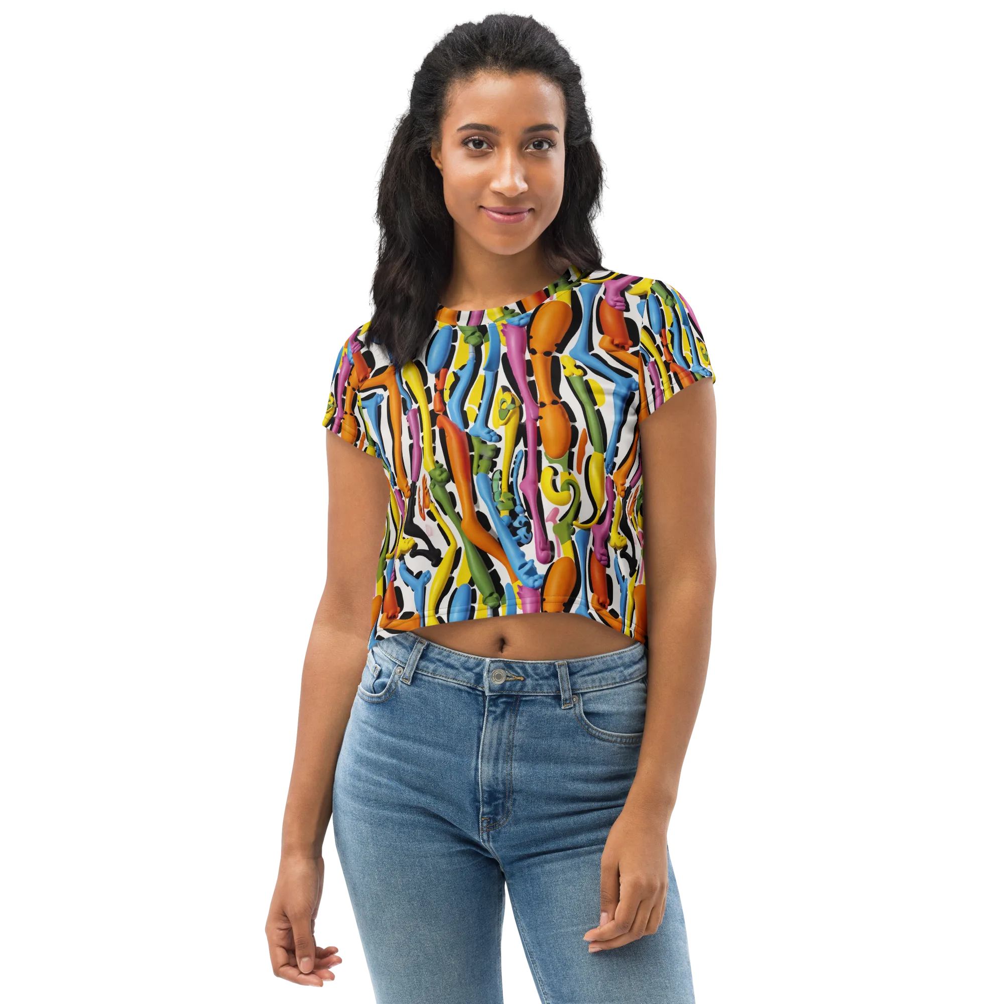 Chromatic Limbo on Crop Tee — Front