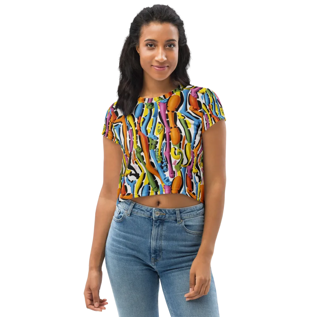 Chromatic Limbo on Crop Tee — Front