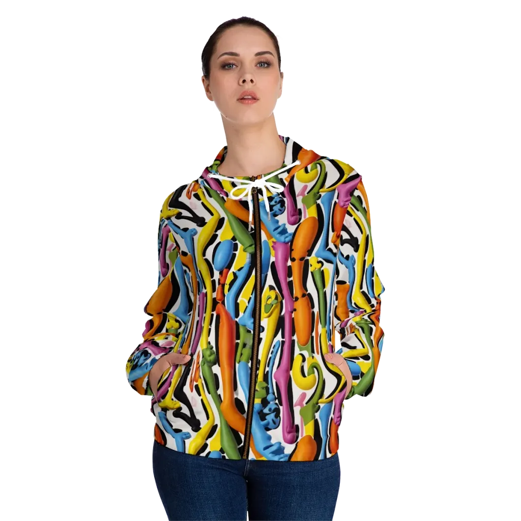 Chromatic Limbo on Women's Full-Zip Hoodie — Front On Person