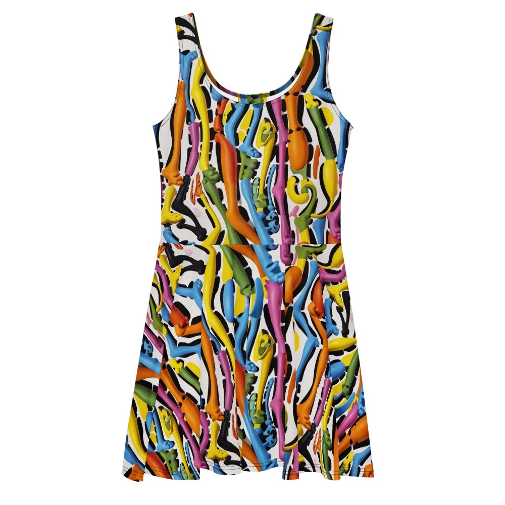 Chromatic Limbo on Skater Dress — Front