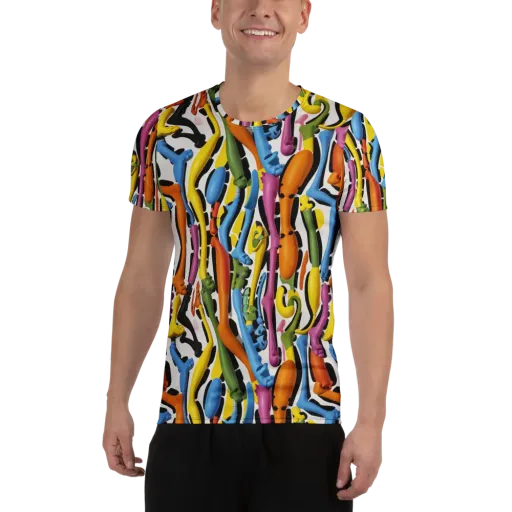 Chromatic Limbo on a Men's Athletic T-Shirt