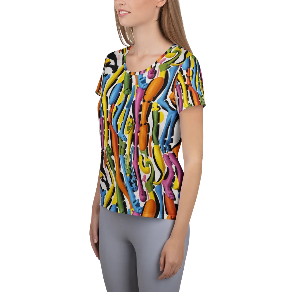 Chromatic Limbo on Women's Athletic T-Shirt — Left