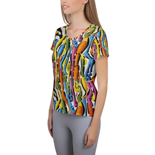 Chromatic Limbo on a Women's Athletic T-Shirt