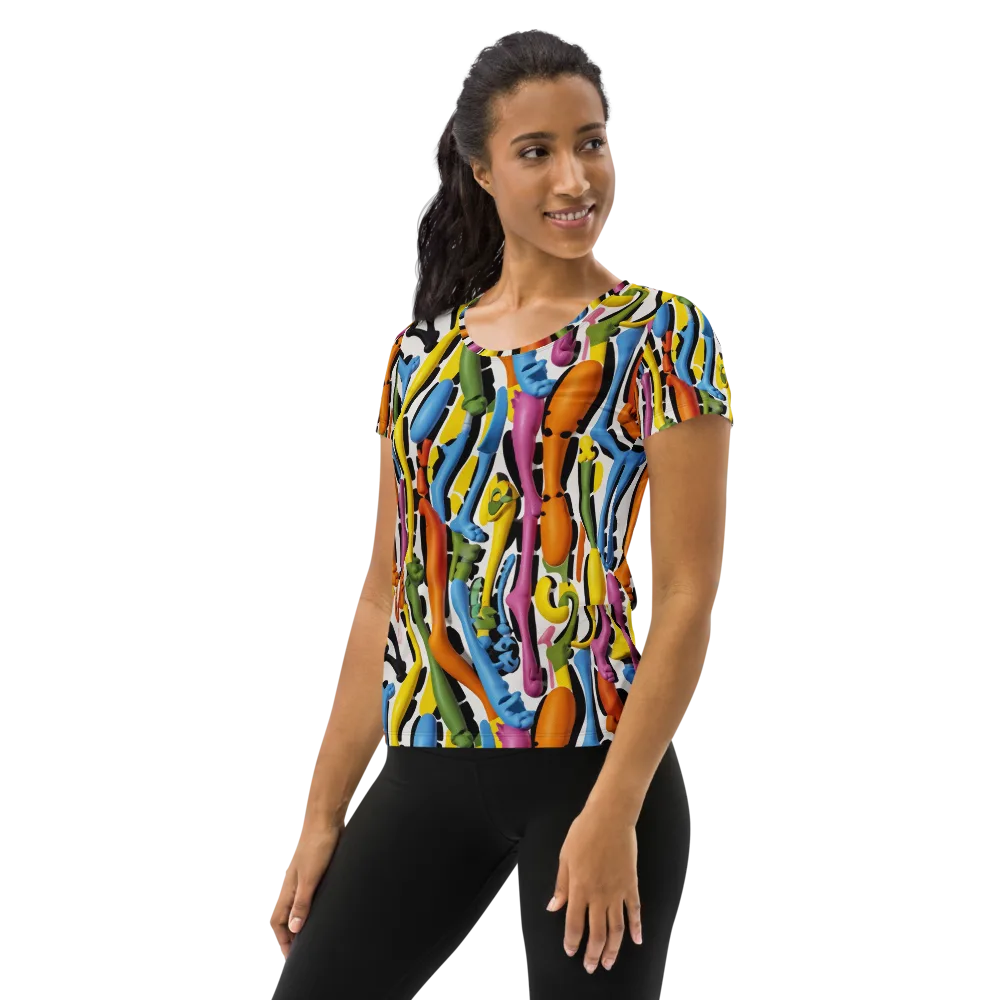 Chromatic Limbo on Women's Athletic T-Shirt — Left