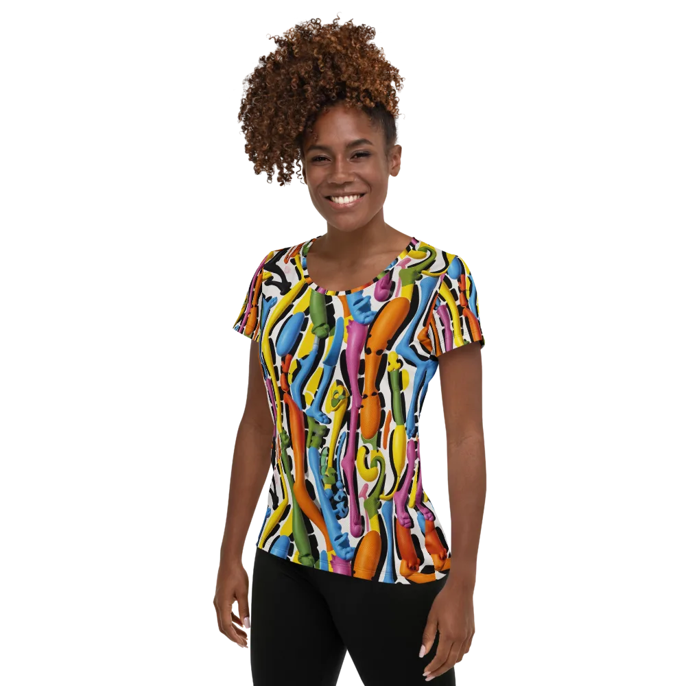 Chromatic Limbo on Women's Athletic T-Shirt — Left