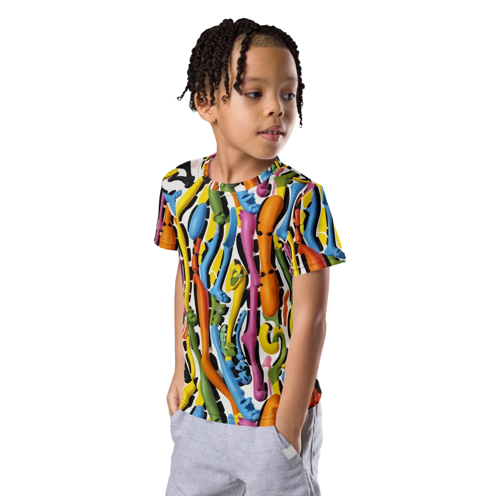 Chromatic Limbo on Kids Crew Neck T-Shirt — Left Front
