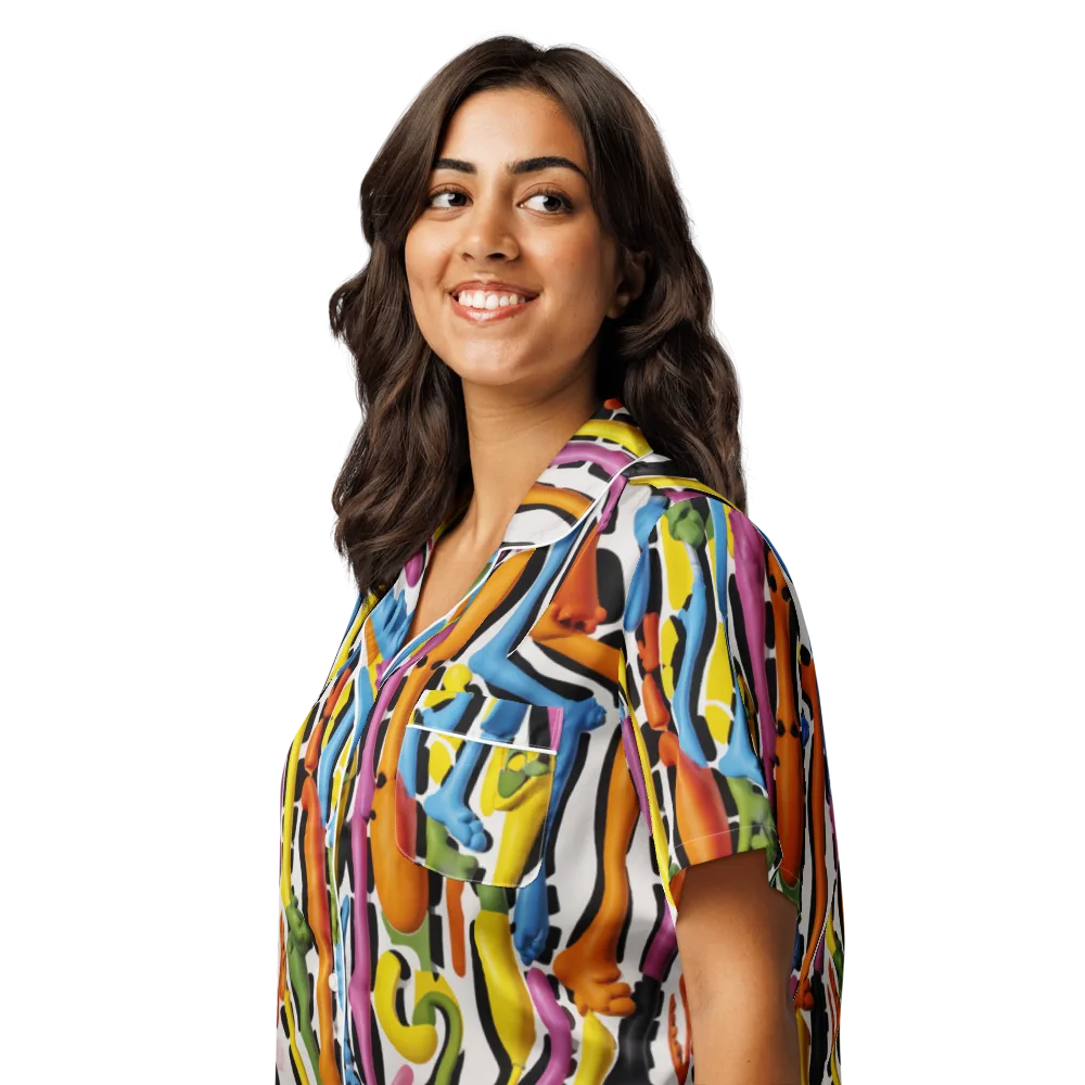 Chromatic Limbo on Women's Short Sleeve Pajama Top — Left Front