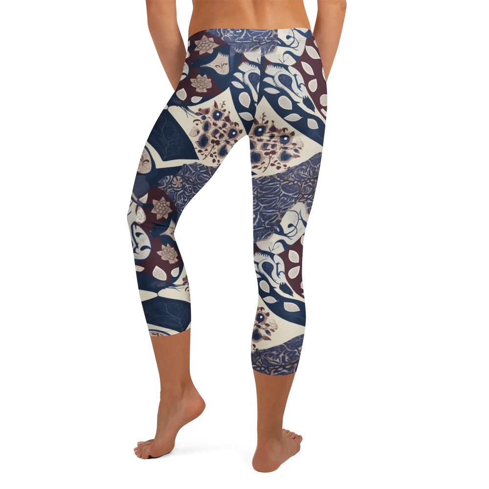 Brocade Aviary on Capri Leggings — Back
