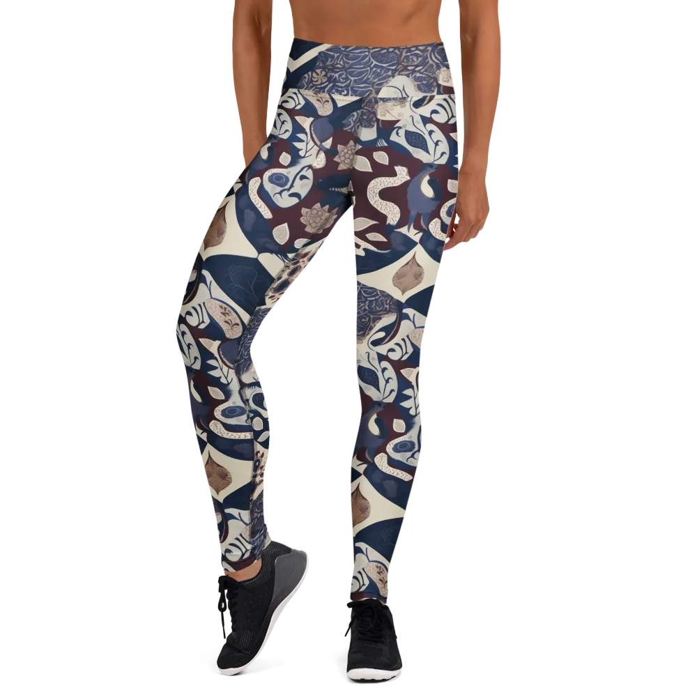 Brocade Aviary on Yoga Leggings — Front