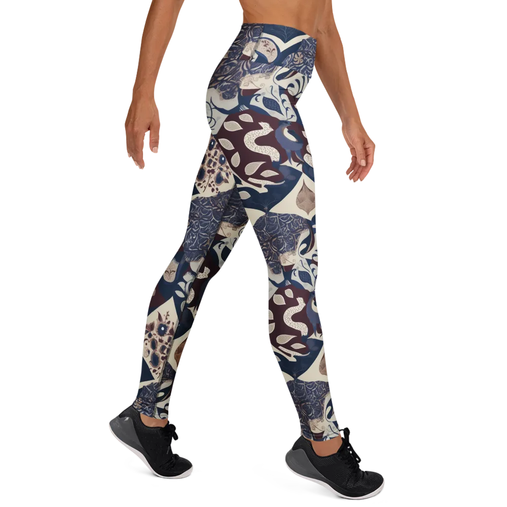 Brocade Aviary on Yoga Leggings — Right