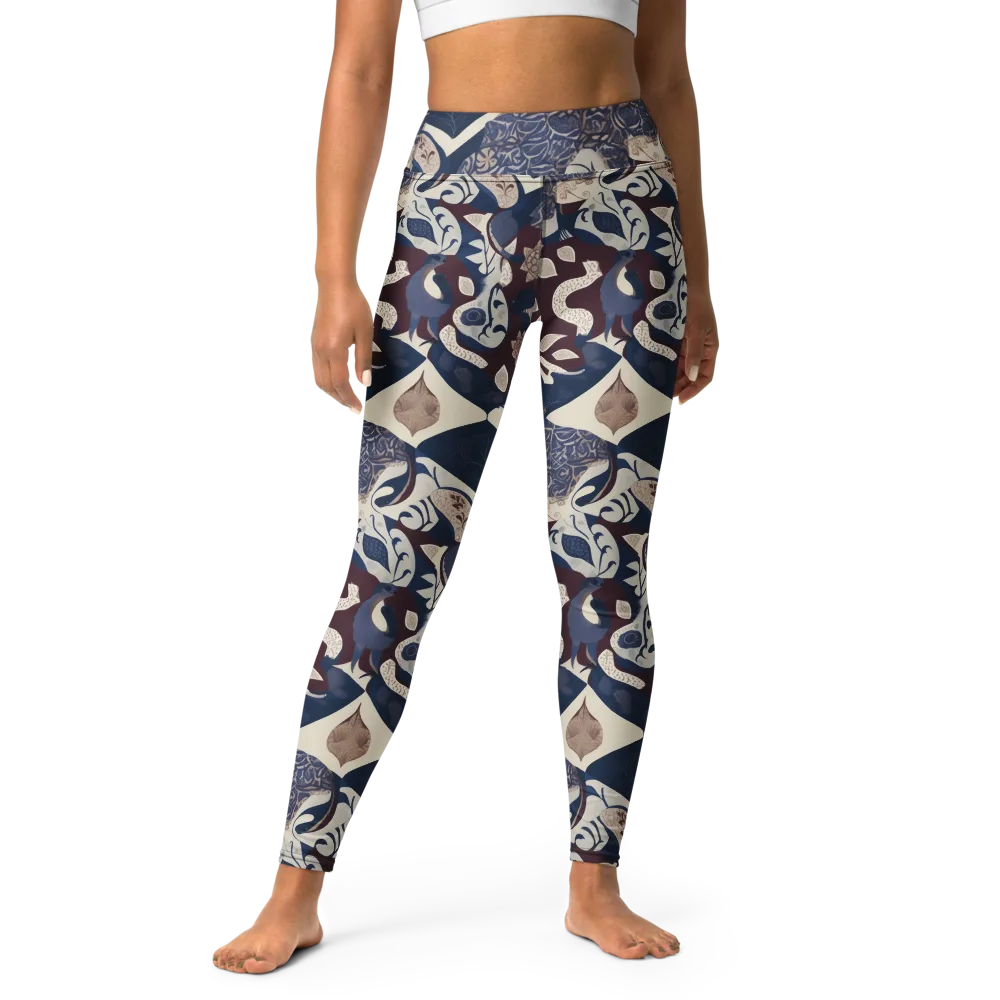 Brocade Aviary on Yoga Leggings — Front