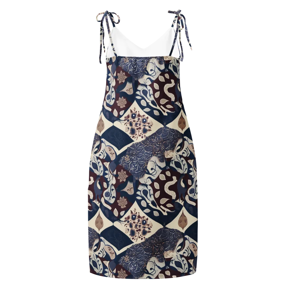 Brocade Aviary on Slip Dress — Back