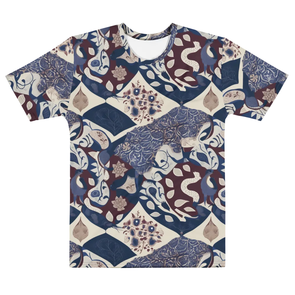 Brocade Aviary on Men's Cotton Crew Neck T-Shirt — Front