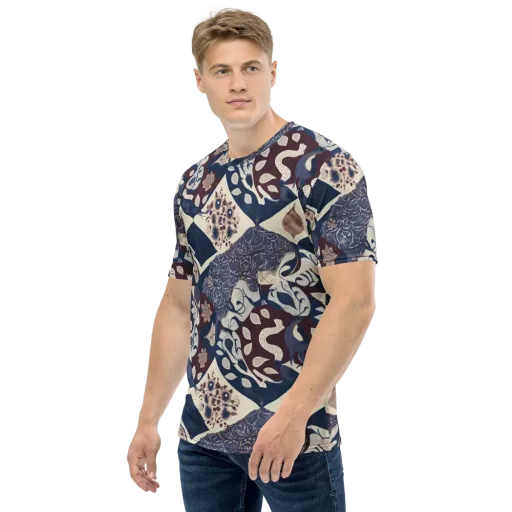 Brocade Aviary on a Men's Crew Neck T-Shirt