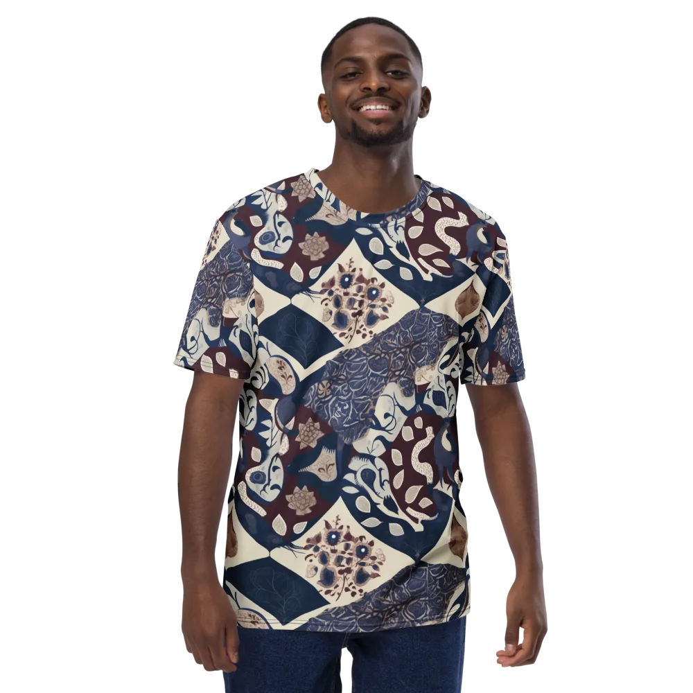 Brocade Aviary on Men's Crew Neck T-Shirt — Front